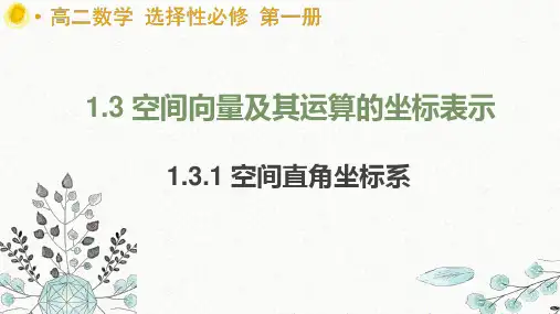 数学人教A版选择性必修第一册1.3.1空间直角坐标系