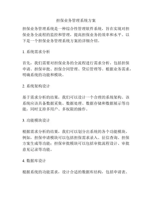 担保业务管理系统方案