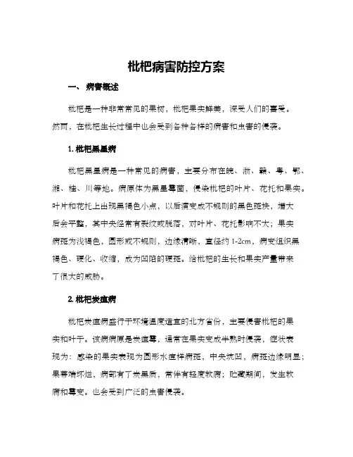 枇杷病害防控方案