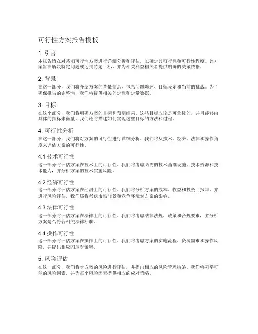 可行性方案报告模板