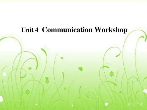 Unit 4  Communication Workshop 课件-优质公开课-北师大版高中必修2精品