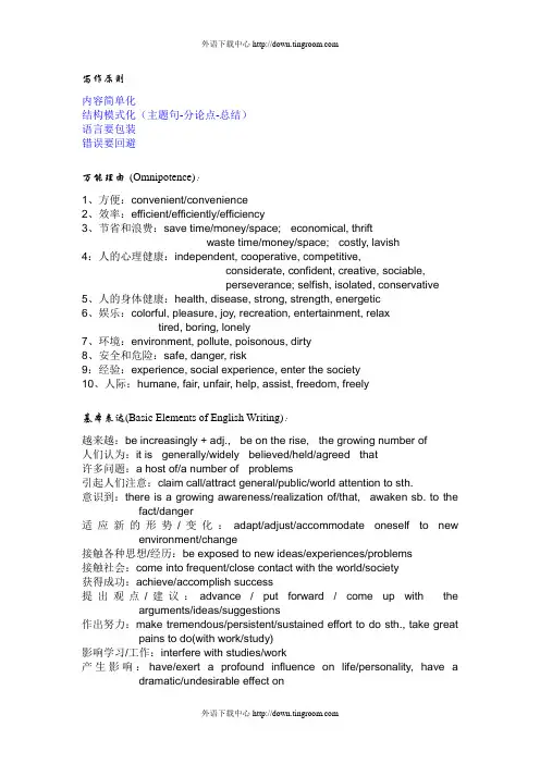 英语六级写作万能理由