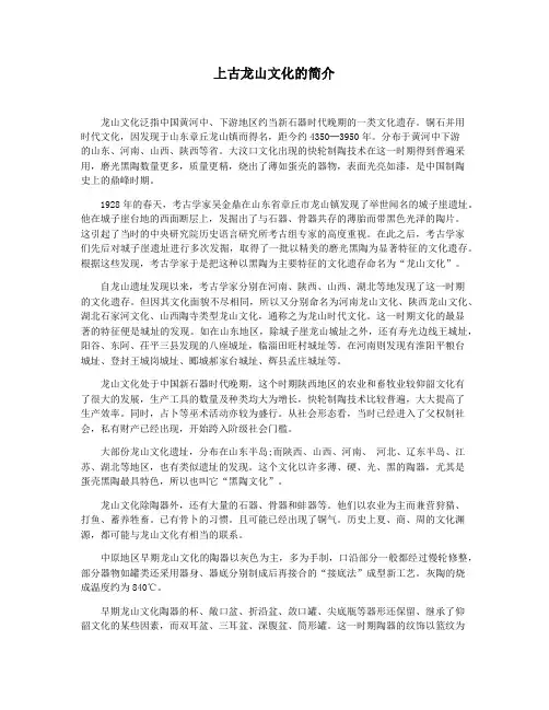 上古龙山文化的简介
