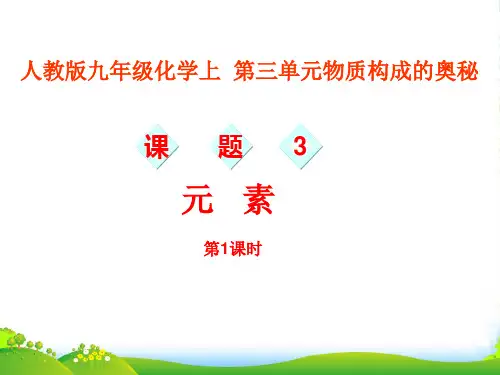 人教版九年级化学上册 第三单元课题3 元素 第1课时(共18张PPT)