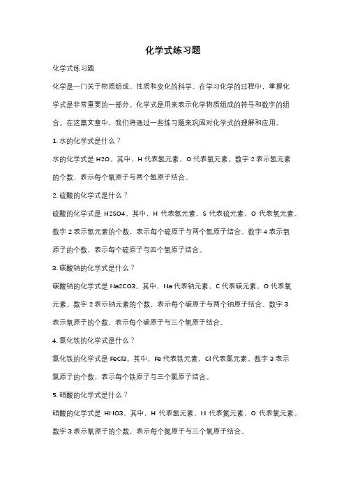 化学式练习题