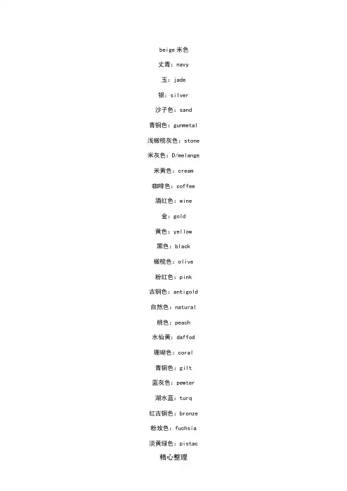 各种颜色的英文表格模板达