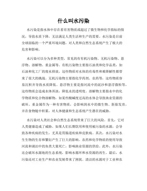 什么叫水污染