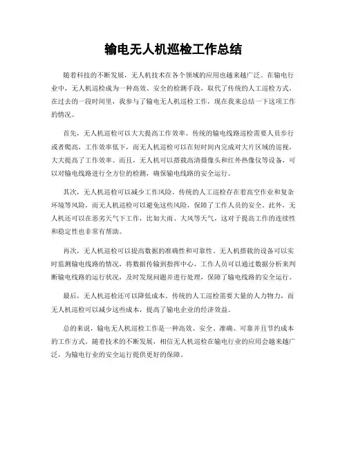 输电无人机巡检工作总结