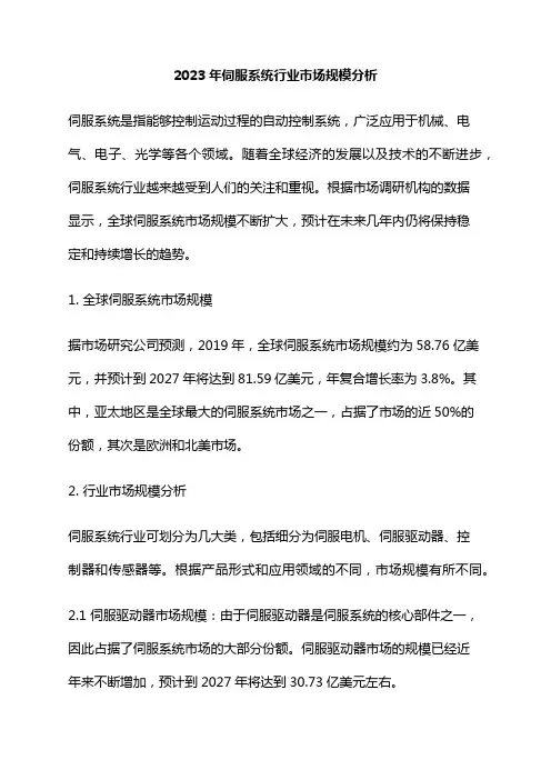 2023年伺服系统行业市场规模分析