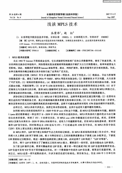 浅谈MPLS技术
