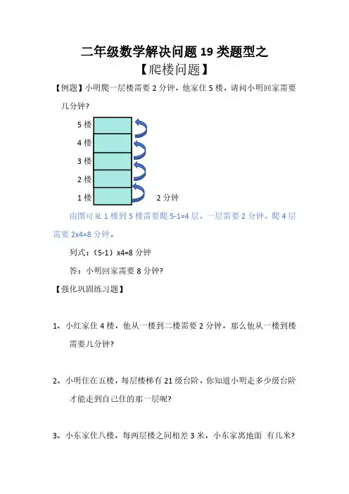 二年级数学解决问题19类题型之【爬楼问题】