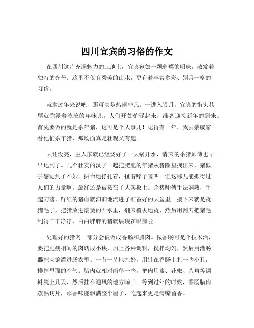 四川宜宾的习俗的作文
