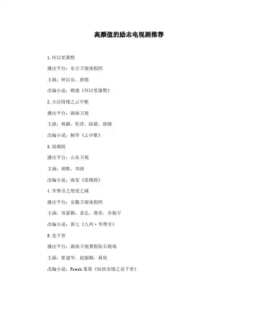 高颜值的励志电视剧推荐