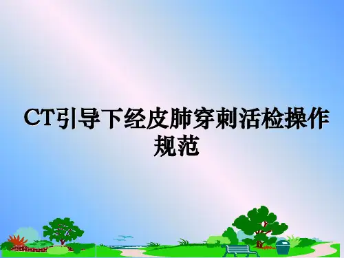 最新CT引导下经皮肺穿刺活检操作规范 教学讲义ppt课件