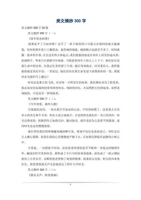 美文摘抄300字