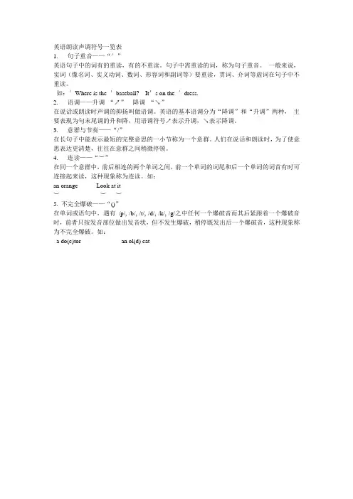 朗读声调符号