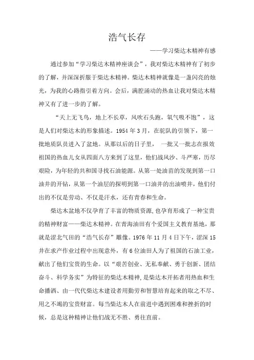 学习柴达木精神