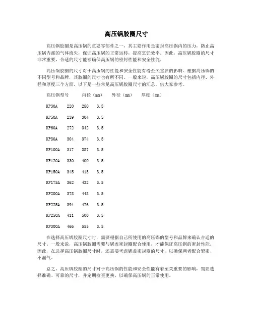 高压锅胶圈尺寸