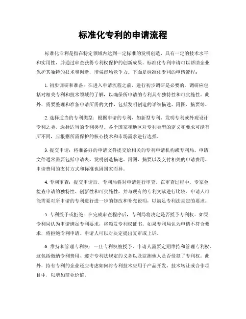 标准化专利的申请流程