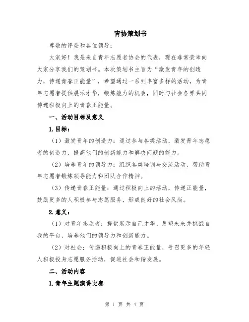 青协策划书