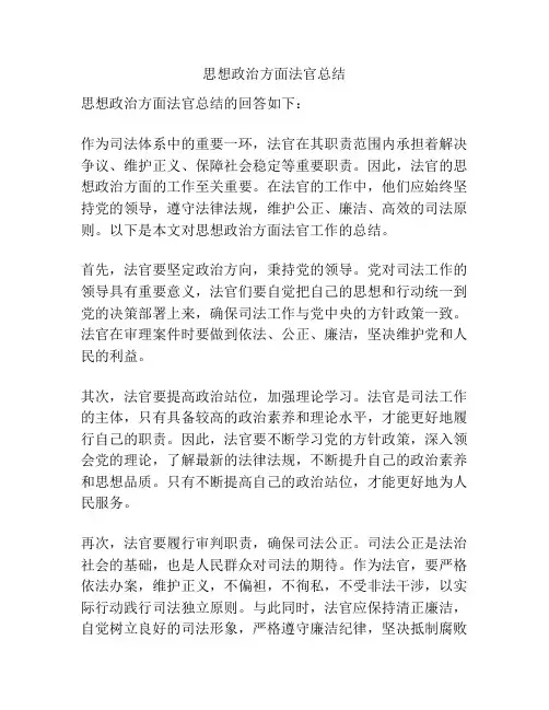 思想政治方面法官总结