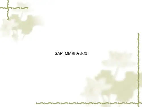 SAP_MM模块介绍