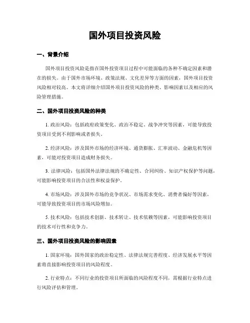 国外项目投资风险