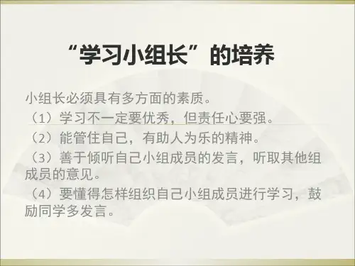 学习小组长培训计划