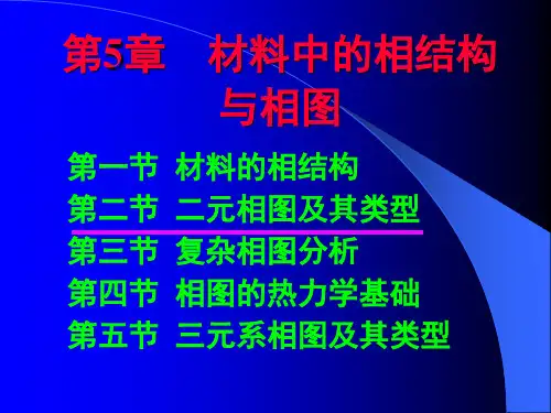 材料科学基础第5章 材料的相结构与相图
