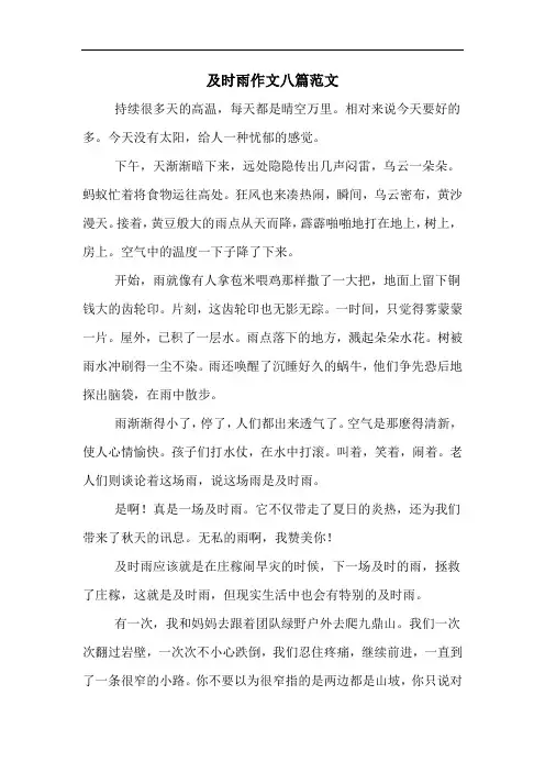 及时雨作文八篇范文