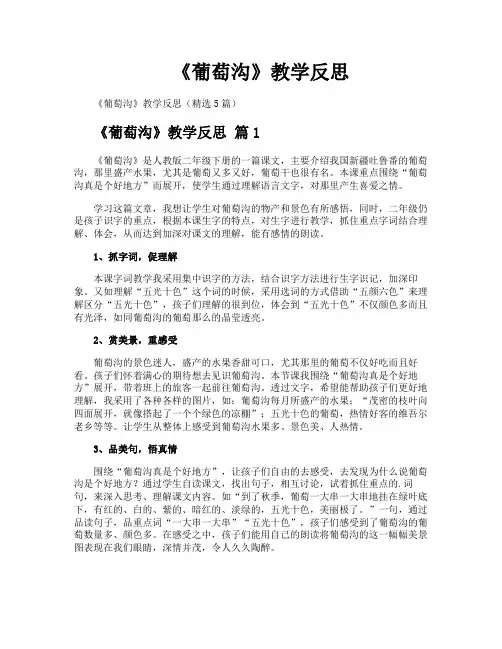《葡萄沟》教学反思