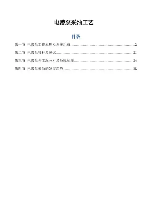 电潜泵采油技术