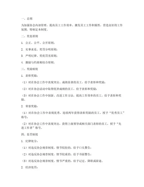 协会员工奖惩管理制度