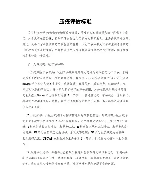 压疮评估标准