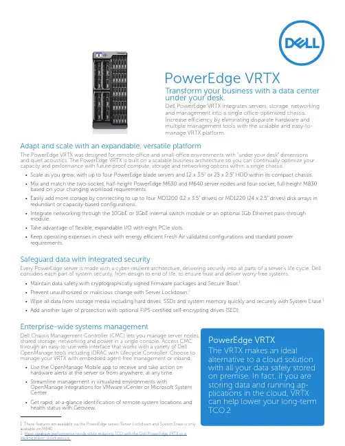 戴尔易安信PowerEdge VRTX技术规格说明书