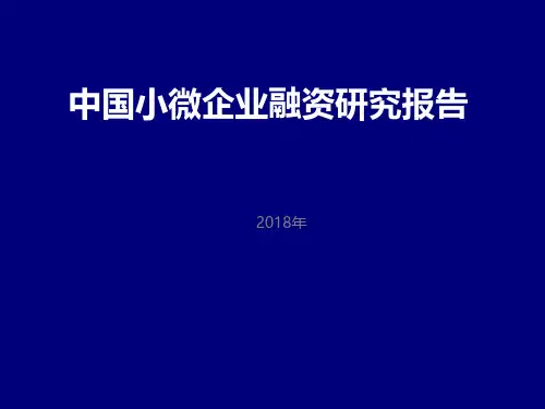 2018年中国小微企业融资研究报告