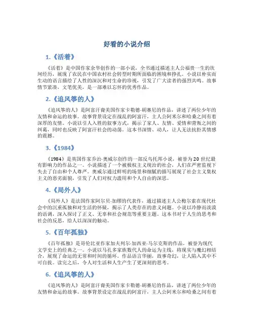 好看的小说介绍