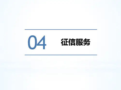 征信理论与实务第四章 征信服务
