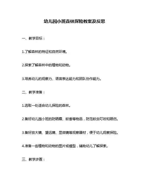 幼儿园小班森林探险教案及反思