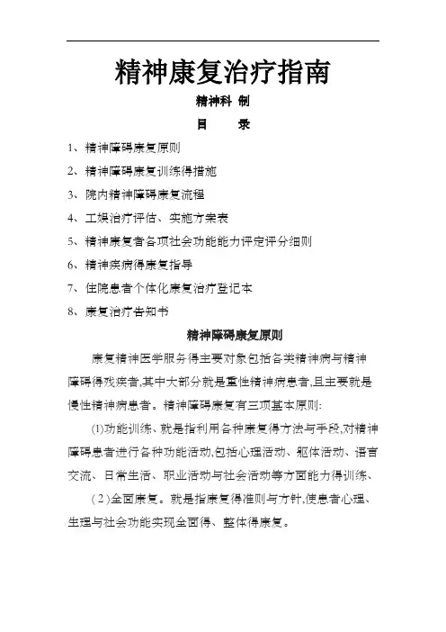精神康复治疗指南