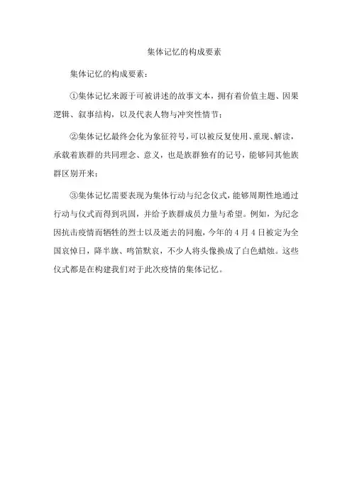 集体记忆的构成要素