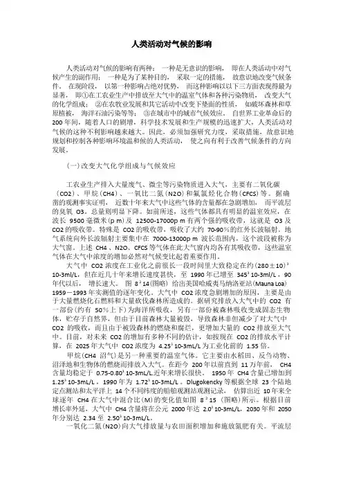 人类活动对气候的影响