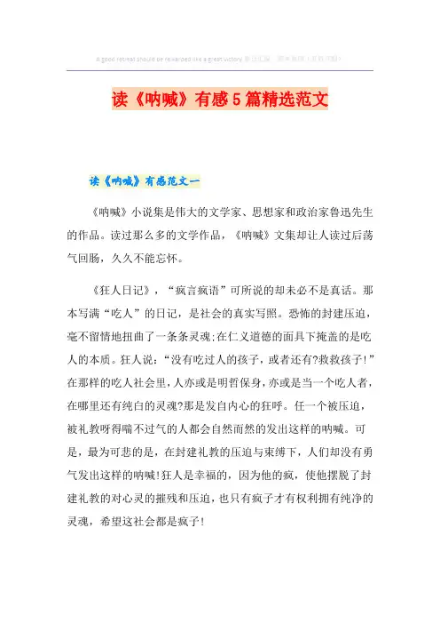 读《呐喊》有感5篇精选范文