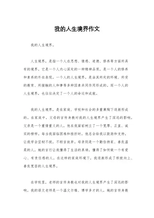 我的人生境界作文