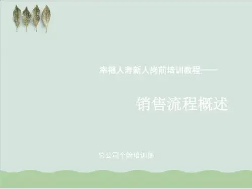 保险行业销售流程概述PPT课件( 26页)