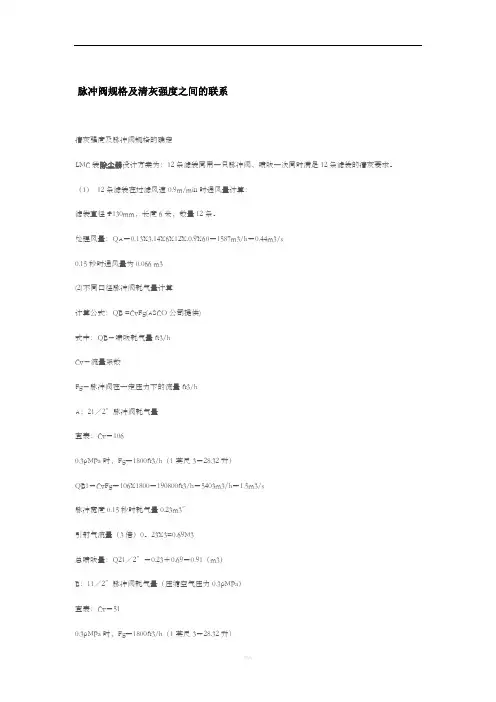 脉冲阀规格的确定