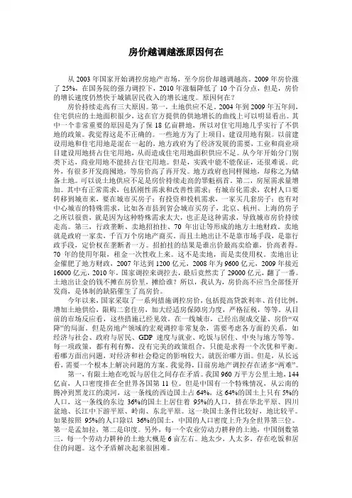 房价越调越涨原因何在