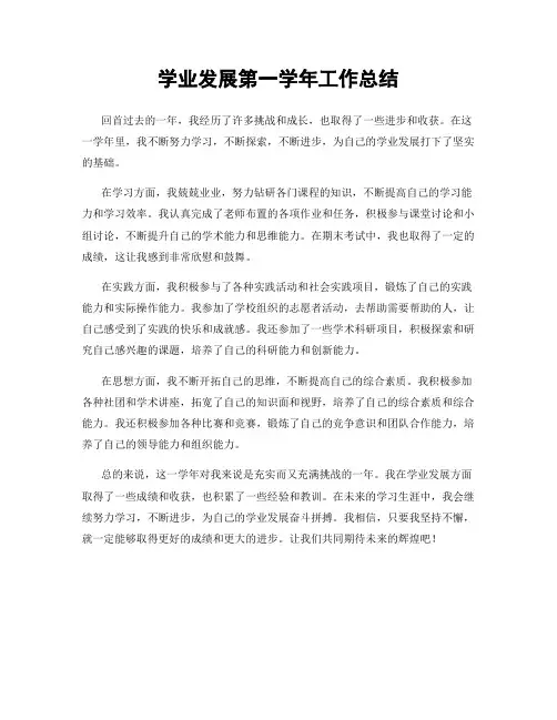 学业发展第一学年工作总结