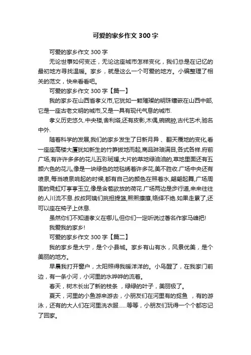 可爱的家乡作文300字