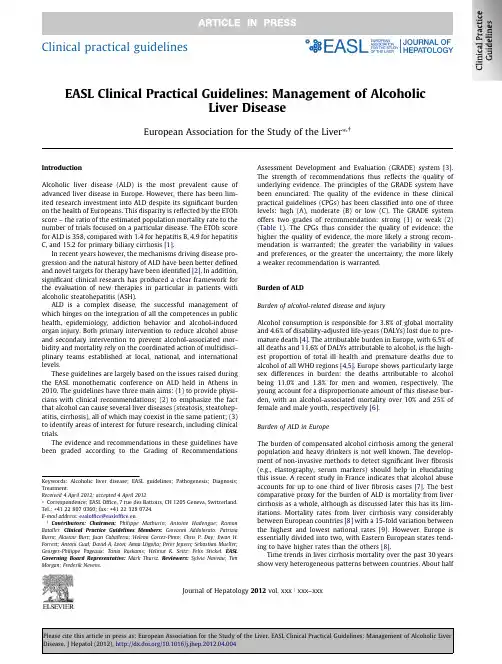 EASL Clinical Practice Guidelines on Alcoholic Liver Disease